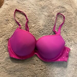 Cleo Bra By Panache Size‎ 32 DD Pink Mesh Sides Push Up